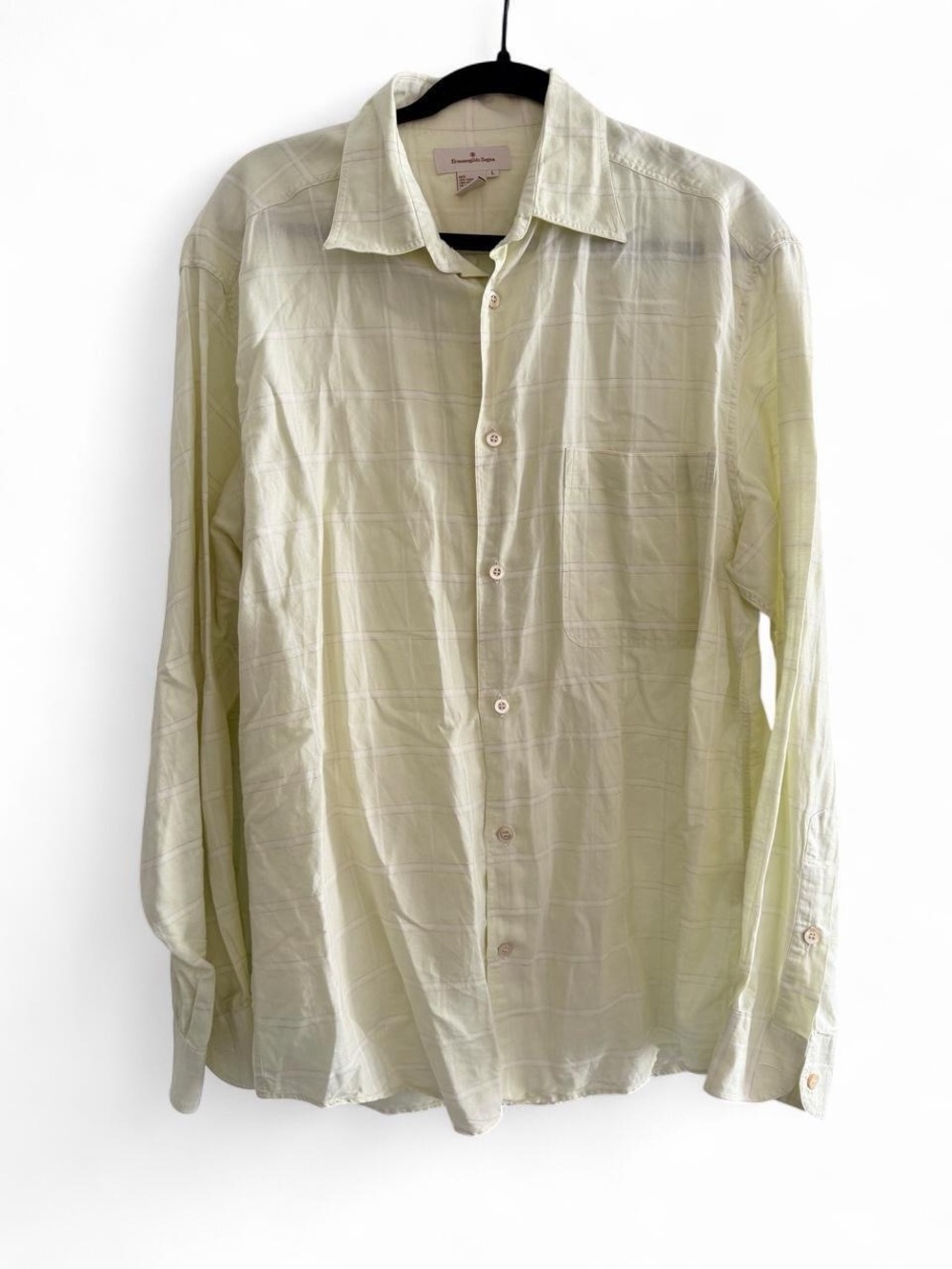 Ermenegildo Zegna Light yellow Check Button-Down Shirt